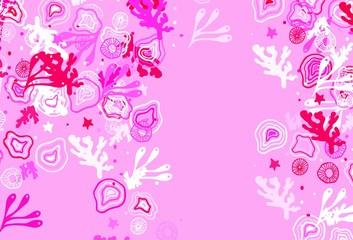 Light Pink vector backdrop with memphis shapes.