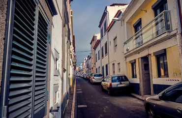 Street in Ponta Delgada, Azores, Portugal.