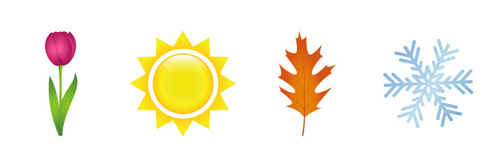 four season summer spring autumn winter symbol vector illustration EPS10