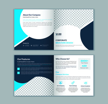 Corporate square bi-fold brochure template