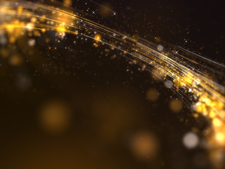 Gold awards with particles stripe background.