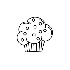 Piece of cake, muffin, vector icon for web, cards