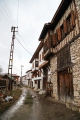 Fototapeta na wymiar Traditional ottoman houses in Safranbolu, Turkey. Safranbolu is under protection of UNESCO World Heritage Site