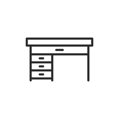 Office Table Icon Vector Illustration.