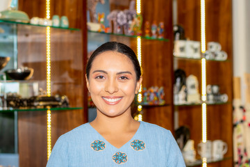 Happy, Smiling, Friendly & Beautiful Mexican Woman Working in a Resort Hotel in Punta de Mita, Nayarit, Mexico