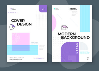 Covers with minimal geometric design. Modern abstract backgrounds for Brochures, Placards, Posters, Flyers, Banners etc. Eps10 vector template.