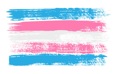 Grunge Transgender pride flag. Vector illustration Symbol of LGBT movement. LGBTQ community.