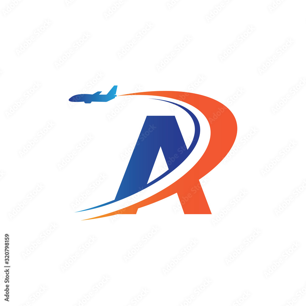 Wall mural letter a air travel logo design template-vector