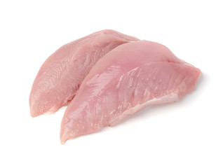 Fresh Uncooked Raw Turkey Fillet Breast Meat Isolated