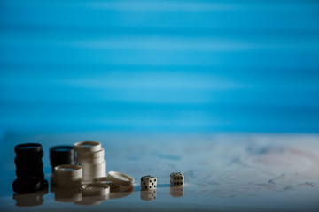 Chess strategy concept is on the bright background