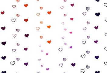 Light Pink, Red vector texture with lovely hearts.
