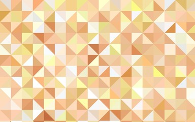 Light Orange vector triangle mosaic background. Triangular geometric sample with gradient.  Brand-new design for your business.
