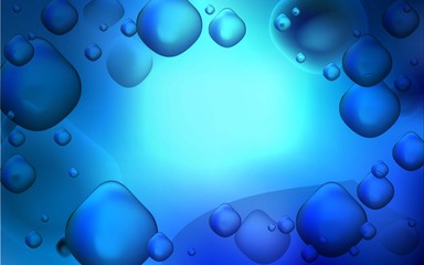 Light BLUE vector background with lamp shapes. Blurred geometric sample with gradient bubbles.  The template for cell phone backgrounds.