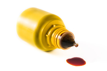 Medical iodine in a bottle isolated on white background