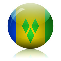 Saint Vincent and the Grenadines flag glass icon vector illustration