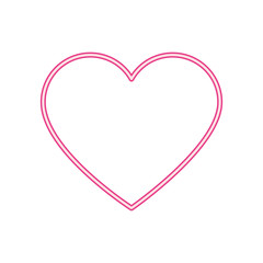 cute heart love neon light isolated icon vector illustration design