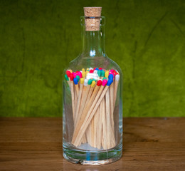 Matchstick in bottle
