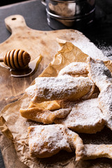 The faworki - sweet, carnival pastries. Angel wings - Fat Thursday's traditional delicacy.