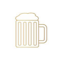 golden pint of beer icon- vector illustration