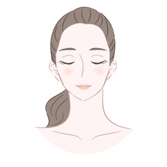 目を閉じた女性の顔