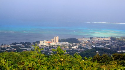 Aerial view of Garapan, Saipan seen from Mt Tapochao, Saipan's highest peak.