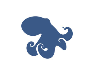Octopus logo vector template. Isolated octopus design on white background. Illustration