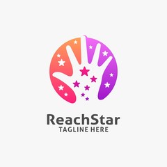 Fototapeta na wymiar Reaching star logo design