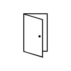 Opened door outline icon isolated. Symbol, logo illustration for mobile concept and web design.