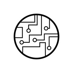 Printed circuit board outline icon isolated. Symbol, logo illustration for mobile concept and web design.