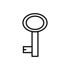 Key outline icon isolated. Symbol, logo illustration for mobile concept and web design.