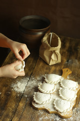 dumpling varenik  flour village rustic