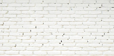 Modern white brick wall texture for background . Shabby chic and vintage style for decoration interior and exterior .