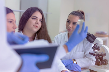 Concept Coronavirus. 2019-nCoV. Scientists or doctors research for Corona virus treatment and solution. Research in lab or hospital.