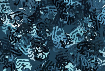 Dark BLUE vector background with abstract shapes.
