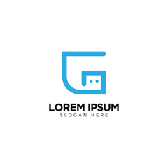 Obraz premium Letter G Chat Logo Template Vector Design Message Icon