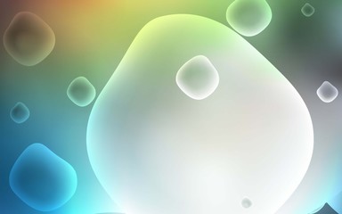 Light Blue, Green vector pattern with lava shapes. Shining illustration, which consist of blurred lines, circles. A completely new template for your business design.