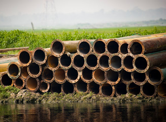 Steel casing pipe.