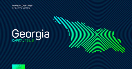 Abstract map of Georgia with circle lines