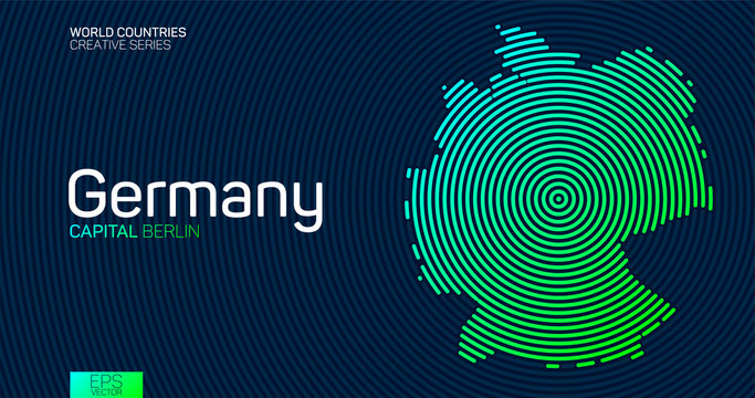 Abstract map of Germany with circle lines