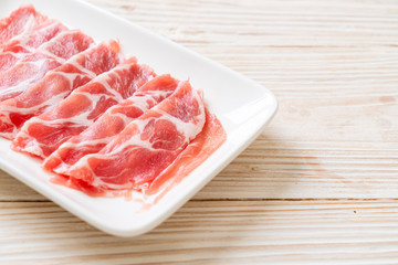 sliced collar pork raw