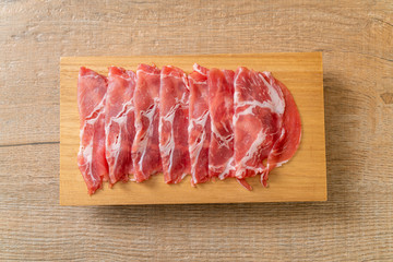 sliced collar pork raw
