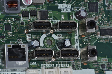 close up of electonic circuitry