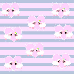 sheep valentine pattern illustration 