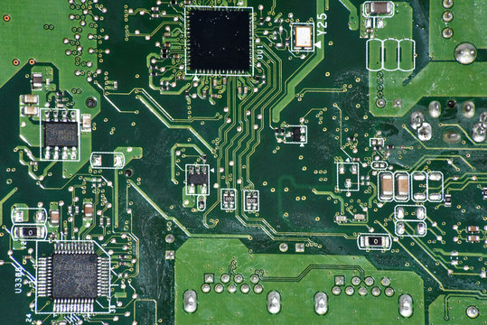 close up of electonic circuitry