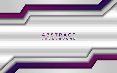 Abstract white and purple background with overlap layers and line texture
