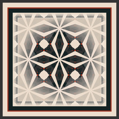 Creative color abstract geometric pattern, vector seamless for  fabric, interior, design, textile. Scarf design. Frame.