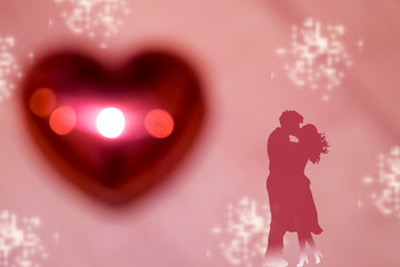 Cuore - San Valentino cartolina per gli innamorati stile bokeh