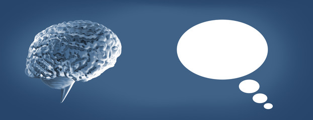 Gehirn und Sprechblase