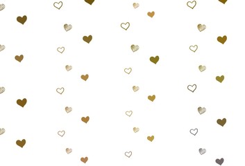 Light Green, Yellow vector background with hearts.