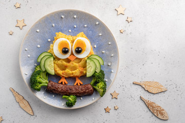Cute Funny Fox Face Breakfast For Kids Oatmeal Porridge